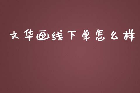 文华画线下单怎么样_https://cj002.lansai.wang_期货问答_第1张