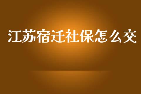 江苏宿迁社保怎么交_https://cj002.lansai.wang_保险问答_第1张