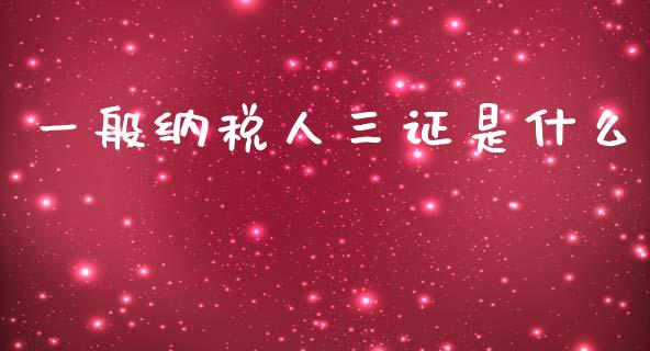 一般纳税人三证是什么_https://cj002.lansai.wang_会计问答_第1张