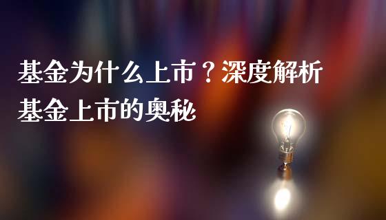 基金为什么上市？深度解析基金上市的奥秘_https://cj002.lansai.wang_财经百问_第1张