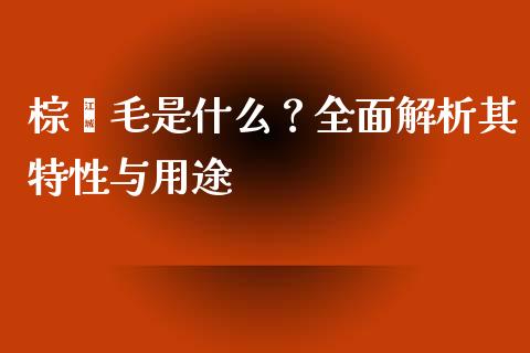 棕榈毛是什么？全面解析其特性与用途_https://cj002.lansai.wang_理财问答_第1张