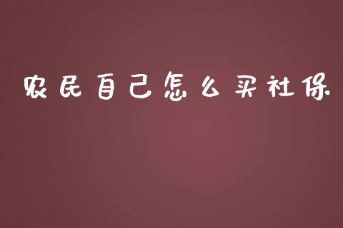 农民自己怎么买社保_https://cj002.lansai.wang_保险问答_第1张