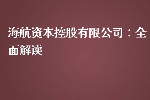 海航资本控股有限公司：全面解读_https://cj002.lansai.wang_保险问答_第1张