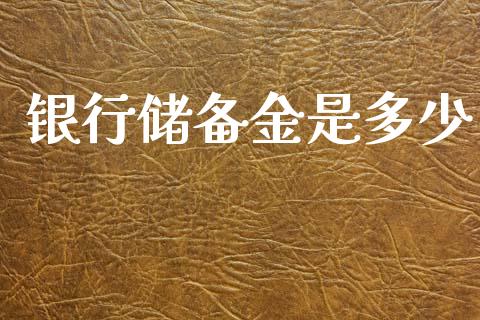银行储备金是多少_https://cj002.lansai.wang_会计问答_第1张