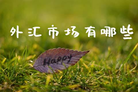 外汇市场有哪些_https://cj002.lansai.wang_期货问答_第1张