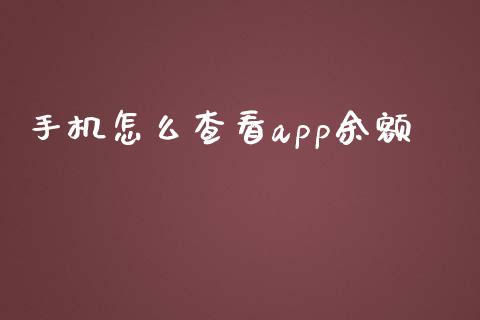 手机怎么查看app余额_https://cj002.lansai.wang_金融问答_第1张