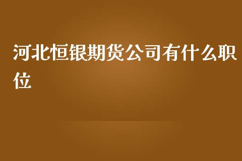 河北恒银期货公司有什么职位_财经百问_第1张_财经百问网 河北恒银期货公司有什么职位_https://cj002.lansai.wang_财经百问_第1张