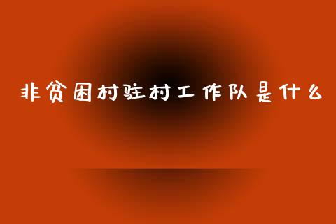 非贫困村驻村工作队是什么_https://cj002.lansai.wang_财经百问_第1张