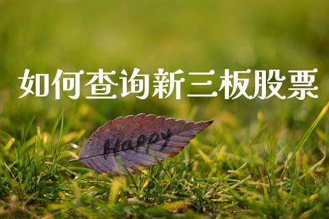如何查询新三板股票_https://cj002.lansai.wang_保险问答_第1张