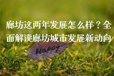 廊坊这两年发展怎么样？全面解读廊坊城市发展新动向_https://cj002.lansai.wang_保险问答_第1张