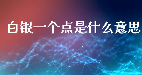 白银一个点是什么意思_https://cj002.lansai.wang_会计问答_第1张