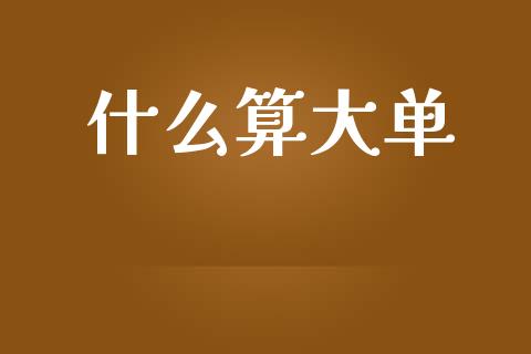 什么算大单_https://cj002.lansai.wang_金融问答_第1张