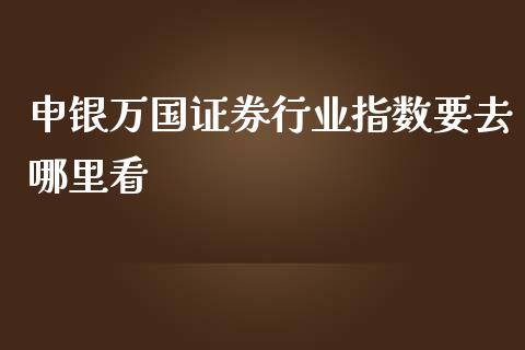 申银万国证券行业指数要去哪里看_https://cj002.lansai.wang_期货问答_第1张