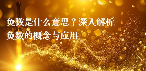 负数是什么意思？深入解析负数的概念与应用_https://cj002.lansai.wang_财经问答_第1张
