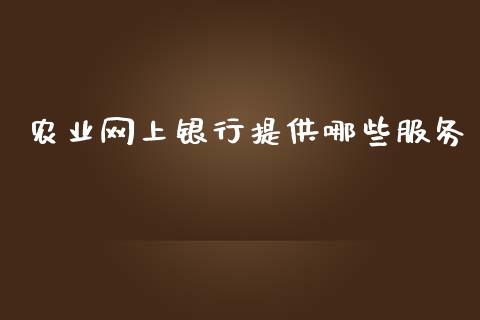 农业网上银行提供哪些服务_https://cj002.lansai.wang_理财问答_第1张