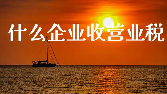 什么企业收营业税_https://cj002.lansai.wang_会计问答_第1张