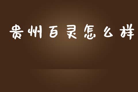 贵州百灵怎么样_https://cj002.lansai.wang_股市问答_第1张