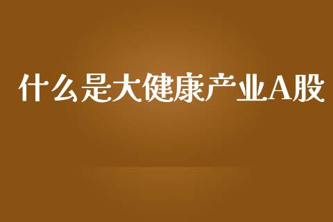 什么是大健康产业A股_https://cj002.lansai.wang_金融问答_第1张
