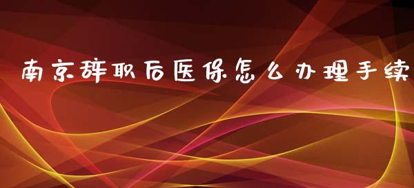 南京辞职后医保怎么办理手续_https://cj002.lansai.wang_保险问答_第1张
