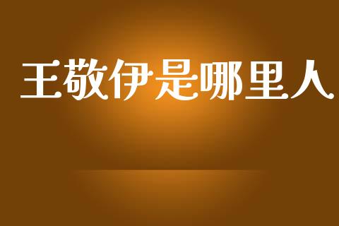 王敬伊是哪里人_https://cj002.lansai.wang_财经问答_第1张