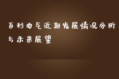 百利电气近期发展情况分析与未来展望_https://cj002.lansai.wang_保险问答_第1张