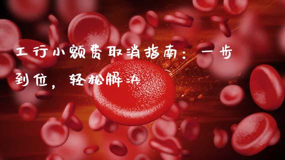 工行小额费取消指南：一步到位，轻松解决_https://cj002.lansai.wang_股市问答_第1张