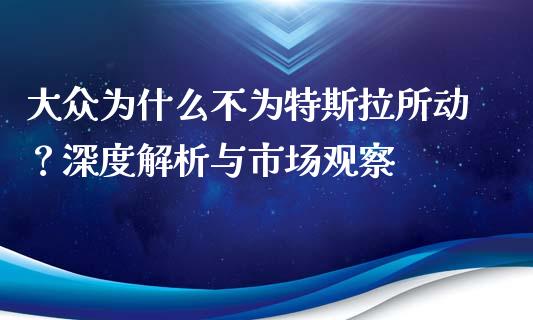 大众为什么不为特斯拉所动？深度解析与市场观察_https://cj002.lansai.wang_财经问答_第1张