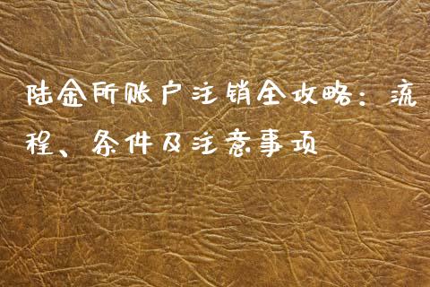 陆金所账户注销全攻略：流程、条件及注意事项_https://cj002.lansai.wang_期货问答_第1张