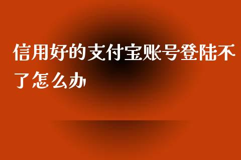 信用好的支付宝账号登陆不了怎么办_https://cj002.lansai.wang_理财问答_第1张