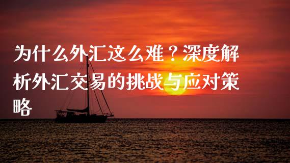 为什么外汇这么难？深度解析外汇交易的挑战与应对策略_https://cj002.lansai.wang_财经百问_第1张