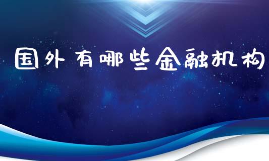 国外有哪些金融机构_https://cj002.lansai.wang_财经百问_第1张