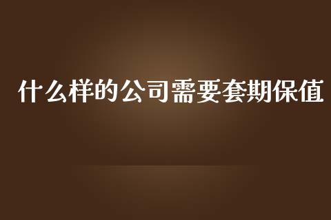 什么样的公司需要套期保值_https://cj002.lansai.wang_财经问答_第1张