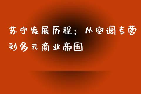 苏宁发展历程：从空调专营到多元商业帝国_https://cj002.lansai.wang_保险问答_第1张