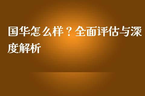 国华怎么样？全面评估与深度解析_https://cj002.lansai.wang_保险问答_第1张