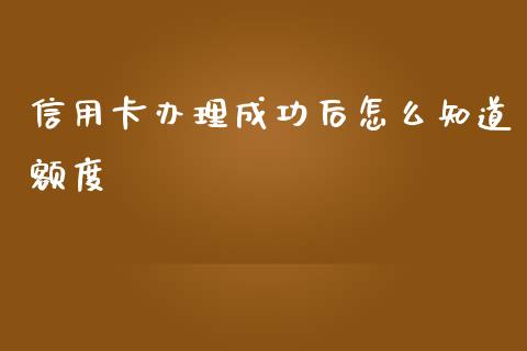 信用卡办理成功后怎么知道额度_https://cj002.lansai.wang_金融问答_第1张