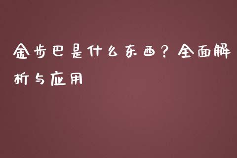 金步巴是什么东西？全面解析与应用_https://cj002.lansai.wang_会计问答_第1张