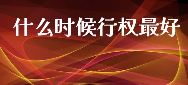 什么时候行权最好_https://cj002.lansai.wang_股市问答_第1张
