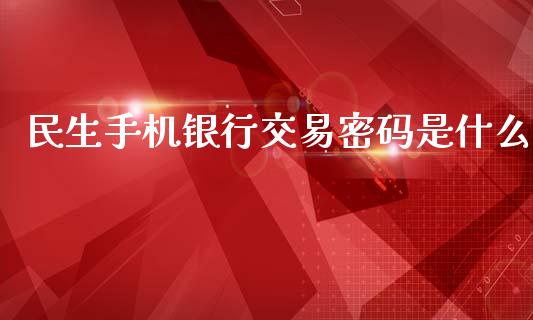 民生手机银行交易密码是什么_https://cj002.lansai.wang_金融问答_第1张