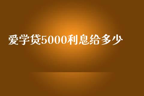 爱学贷5000利息给多少_https://cj002.lansai.wang_财经百问_第1张