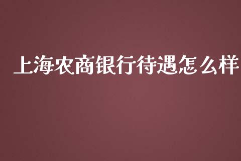 上海农商银行待遇怎么样_https://cj002.lansai.wang_金融问答_第1张