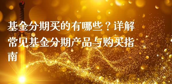 基金分期买的有哪些？详解常见基金分期产品与购买指南_https://cj002.lansai.wang_会计问答_第1张