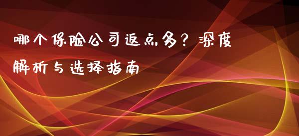 哪个保险公司返点多？深度解析与选择指南_https://cj002.lansai.wang_财经百问_第1张
