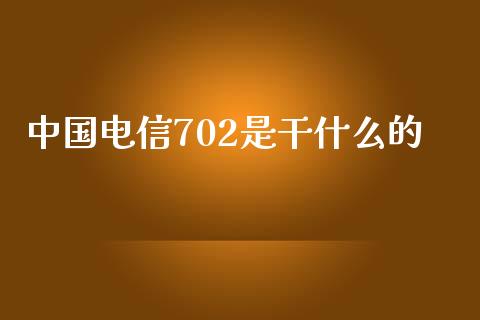 中国电信702是干什么的_https://cj002.lansai.wang_期货问答_第1张