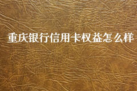 重庆银行信用卡权益怎么样_https://cj002.lansai.wang_金融问答_第1张