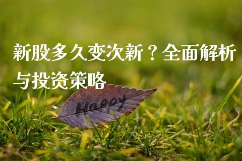 新股多久变次新？全面解析与投资策略_https://cj002.lansai.wang_保险问答_第1张