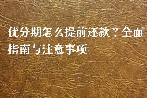优分期怎么提前还款？全面指南与注意事项_https://cj002.lansai.wang_会计问答_第1张