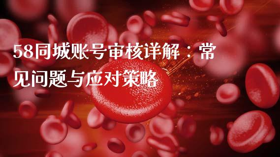 58同城账号审核详解：常见问题与应对策略_https://cj002.lansai.wang_期货问答_第1张