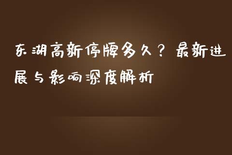 东湖高新停牌多久?最新进展与影响深度解析_期货问答_第1张_财经百问网 东湖高新停牌多久?最新进展与影响深度解析_https://cj002.lansai.wang_期货问答_第1张