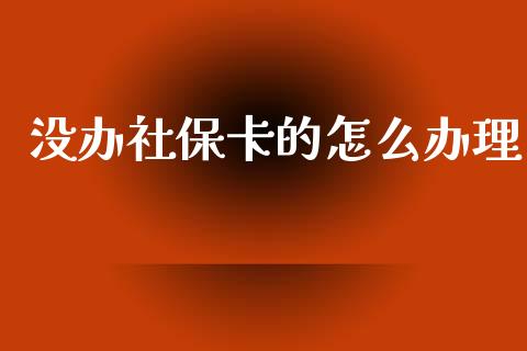 没办社保卡的怎么办理_https://cj002.lansai.wang_保险问答_第1张