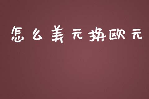怎么美元换欧元_https://cj002.lansai.wang_股市问答_第1张